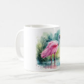 Roseate Spoonbill Watercolor REF97 - Watercolor Koffiemok (Voorkant links)