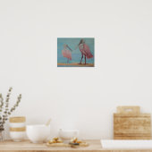 ROSEATE SPOONBILLEN IN FLORIDA-Poster Poster (Keuken)