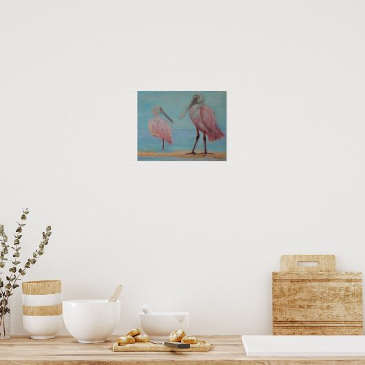 ROSEATE SPOONBILLEN IN FLORIDA-Poster Poster (Keuken)