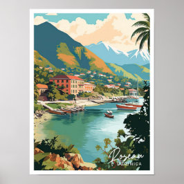 Roseau Dominica Art Vintage Travel Illustratie Poster