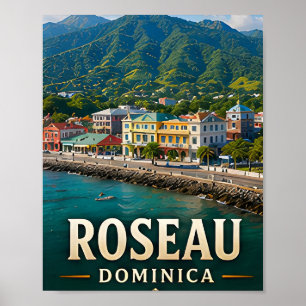 Roseau regenwoud kust en eiland schoonheid poster