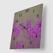 Rosebay Willowherb Clock Vierkante Klok (Hoek)