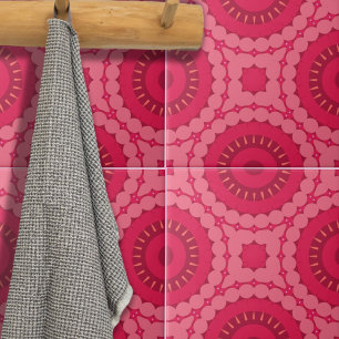 Roseberry roze Boho afbeelding etnisch geometrisch Tegeltje