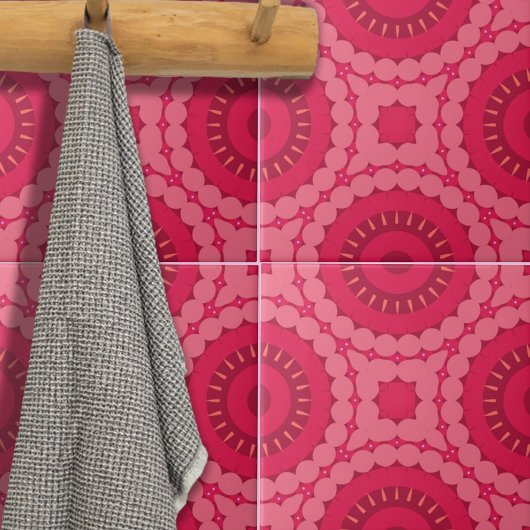 Roseberry roze Boho afbeelding etnisch geometrisch Tegeltje