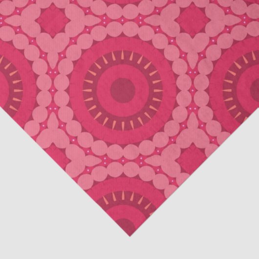 Roseberry roze Boho afbeelding etnisch geometrisch Tissuepapier (Detail)