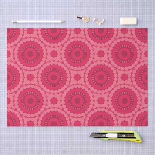 Roseberry roze Boho afbeelding etnisch geometrisch Tissuepapier (Craft)