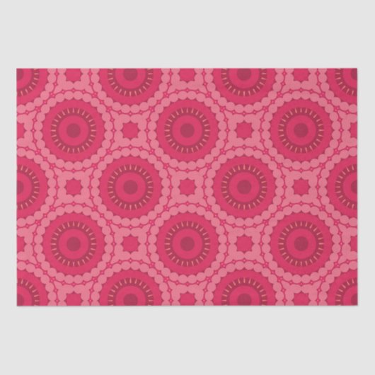 Roseberry roze Boho afbeelding etnisch geometrisch Tissuepapier (Voorkant)