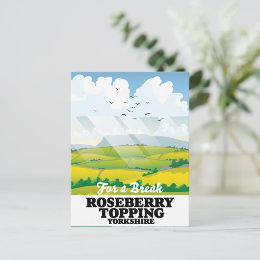 Roseberry Topping Yorkshire reisposter Briefkaart (Staand voorkant)
