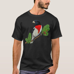 RoseBreasted Grosbeak op Branch Birder Bird Lover T-shirt