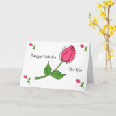 Rosebud Birthday-kaart Kaart (Gele Bloem)