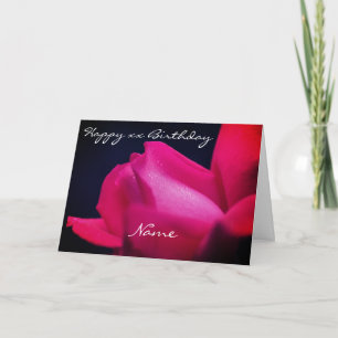 Rosebud bloem gepersonaliseerde verjaardag kaart