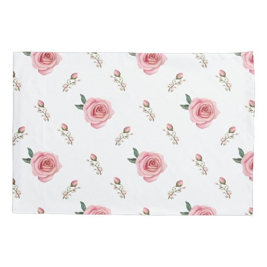 Rosebud Bloom Pillow Cases Double-Sided Floral Kussensloop (Achterkant-Links)