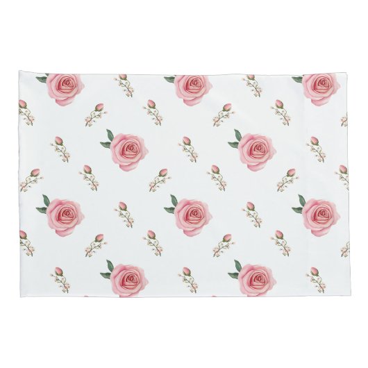 Rosebud Bloom Pillow Cases Double-Sided Floral Kussensloop (Achterkant-Rechts)