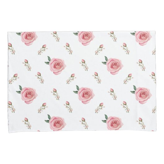 Rosebud Bloom Pillow Cases Double-Sided Floral Kussensloop (Voorkant-Rechts)
