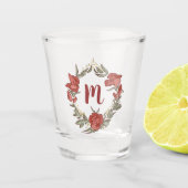  Rosebud Blossom Wreath Modern Monogram Shot Glas