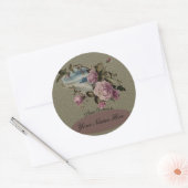 Rosebud Boekplaten Ronde Sticker (Envelop)