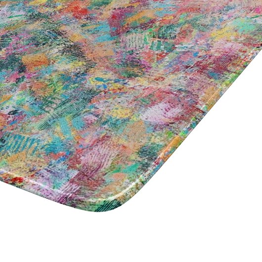 Rosebud Deco glazen snijplank (Hoek)