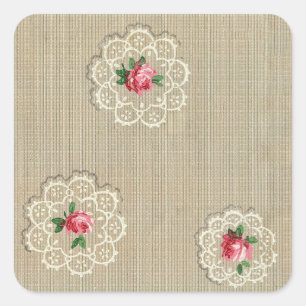 Rosebud Doily Design Sticker