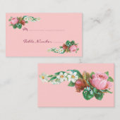 Rosebud en Daisies Custom Table Kaarten Plaatskaartje (Voorkant / Achterkant)