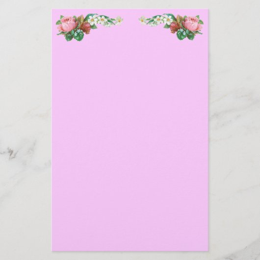  Rosebud en Daisies Stationery Briefpapier (Voorkant)