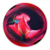 Rosebud Floral Abstracte kunst Keramische Knop (Voorkant)