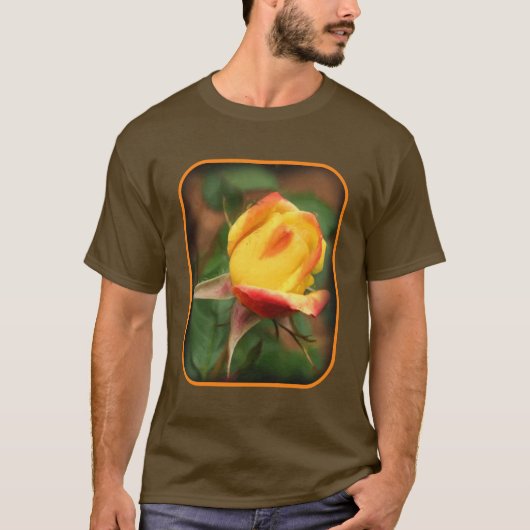 Rosebud Floral Art Photo Painting  T-shirt (Voorkant)