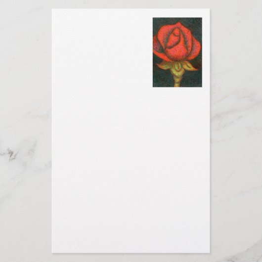 "Rosebud" Floral Stationery Briefpapier (Voorkant)