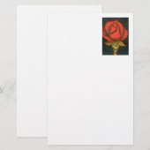 "Rosebud" Floral Stationery Briefpapier (Voorkant / Achterkant)