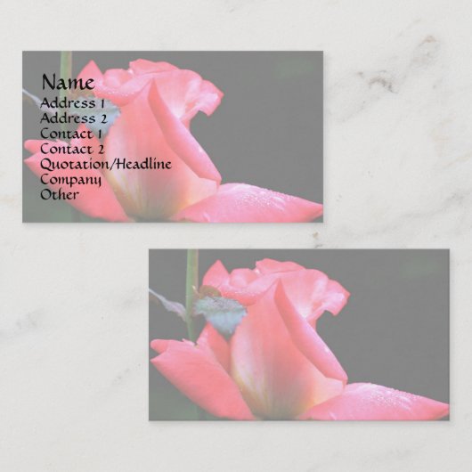  Rosebud Floral Visitekaartje (Voorkant / Achterkant)