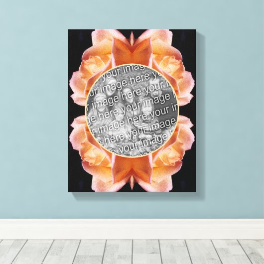 Rosebud Flower Tinted Creëer Uw eigen foto Canvas Afdruk (Insitu (Houten vloer))