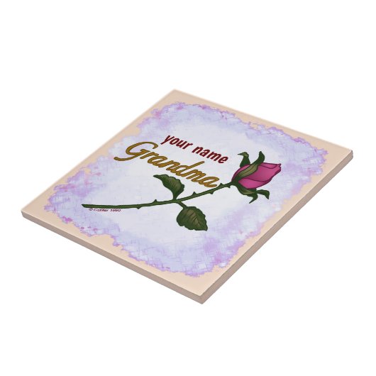 Rosebud Grandma Tegeltje (Zijkant)
