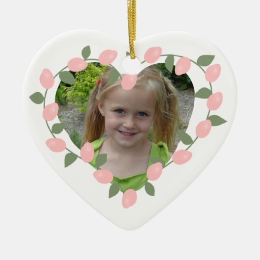 Rosebud Heart Personalized Keepomwille Ornament (Voorkant)