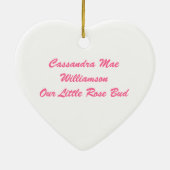 Rosebud Heart Personalized Keepomwille Ornament (Achterkant)