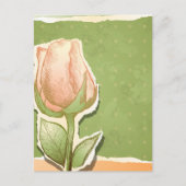  rosebud in groen, briefkaart (Voorkant)
