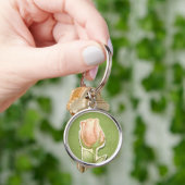 rosebud in groen, sleutelhanger (Hand)