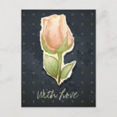  rosebud in zwart briefkaart (Voorkant)