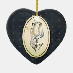 rosebud in zwart ornament