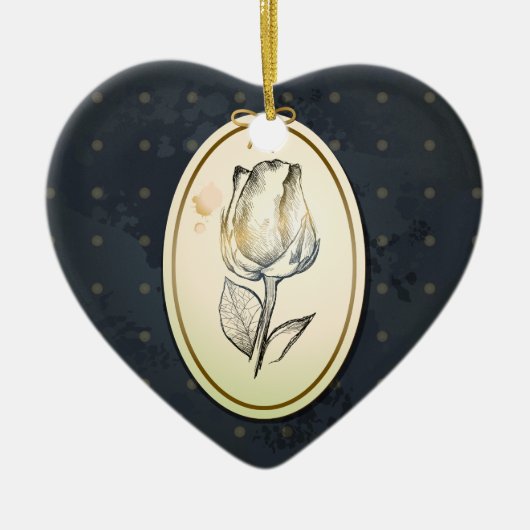 rosebud in zwart ornament (Voorkant)