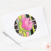 Rosebud Joy kleur Ronde Sticker (Envelop)