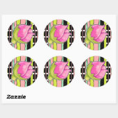 Rosebud Joy kleur Ronde Sticker (Vel)