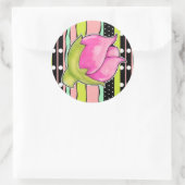 Rosebud Joy kleur Ronde Sticker (Tas)
