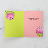 Rosebud Joy kleur Verjaardag Kaart (Binnen)