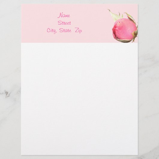 Rosebud Letterhead Custom Briefhoofd (Voorkant)