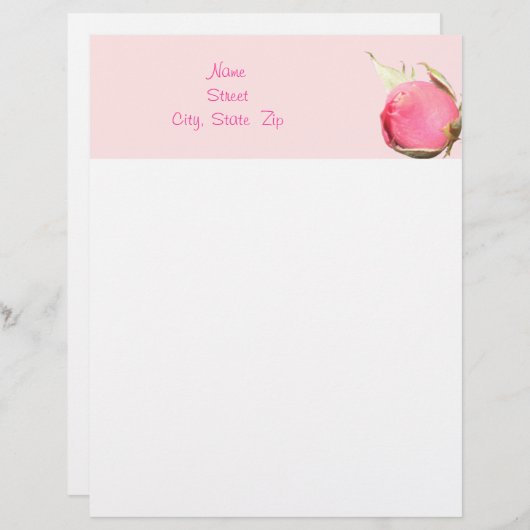 Rosebud Letterhead Custom Briefhoofd (Voorkant / Achterkant)