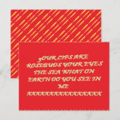 Rosebud likt ogen zoals de zee romance Valentijn   Briefkaart (Voorkant / Achterkant)