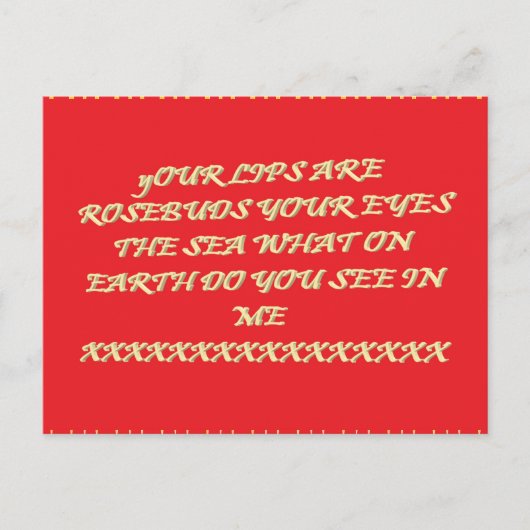 Rosebud likt ogen zoals de zee romance Valentijn   Briefkaart (Voorkant)