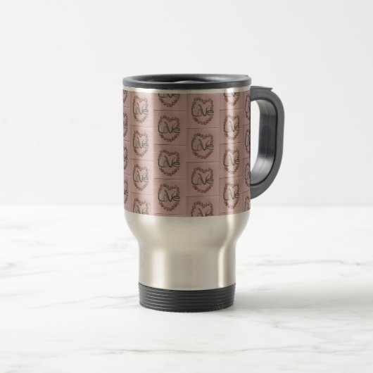 Rosebud Love Travel Mug Reisbeker (Voorkant rechts)