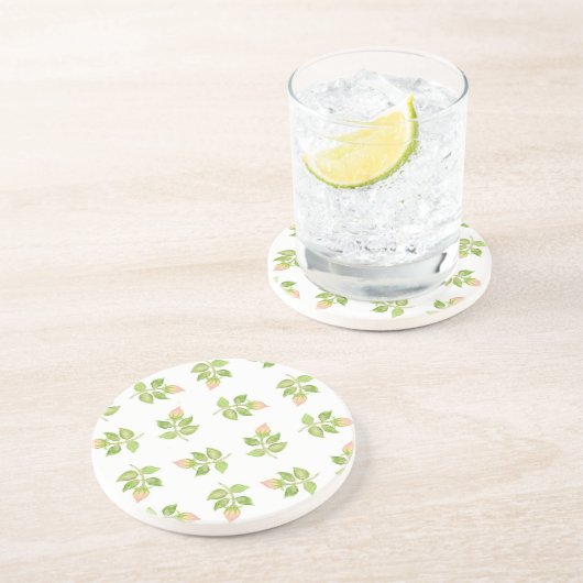 Rosebud Mini-print Roze en Witte Onderzetter (Zijkant)