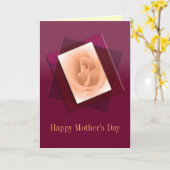 Rosebud Peach Moederdag Kaart (Gele Bloem)