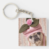 Rosebud Pug Sleutelhanger (voorkant)